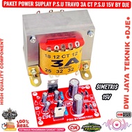 Symmetrical Power Supply Package 3A CT 12V 15V Plus Transformer 3A CT DJE PRO SERIES