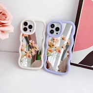 Macaron Large Wave Mirror Silicone Phone Case for IPhone 16 15 14 13 12 11 Pro Max Plus Shockproof C