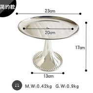 European Court Style Iron Art Silver High Foot Tray Cake Stand Display Stand Wedding Decoration Prop
