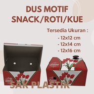dus kue snack box motif 12x12 12x14 12x16 l kotak kardus kue snack - 12x16