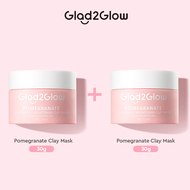 Glad2Glow Pomegranate Niacinamide Brightening Clay Mask 30g Glad2Glow Masker Pencerah Wash Off Mud M