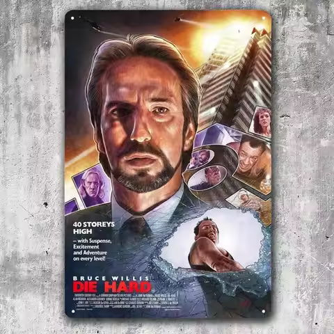 Die Hard Bruce Willis Movie Metal Poster Tin Sign 20x30cm