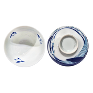 JUST HOME 日本製藍鯨陶瓷飯碗4入組 11 x 5.5cm 200ml  H5834-02A  1組