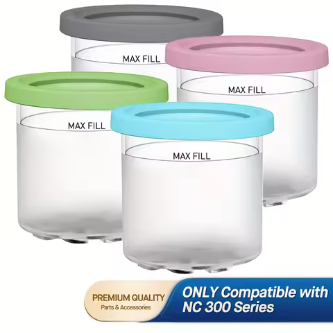 Ninja Cream Pint and Lid -4-piece Ninja Cream Container, 16 oz (approximately 453.6 grams) Cream Pin