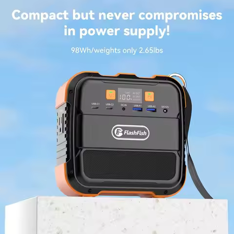 98Wh 26400mAh Portable Power Station 120W 110V AC Solar Generator Backup Battery Pack Type-C for Lap