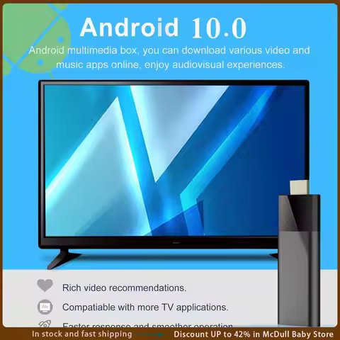 Q6 Mini TV Stick+Bluetooth Voice Remote Android 10 2GB+8GB 2.4G+5G Wifi+BT4.0 H313 Smart TV Box Andr