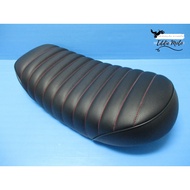 BLACK COMPLETE SEAT with RED STITCHING Fit For YAMAHA SR400 SR500 // Sewn with Thread Magic Ass