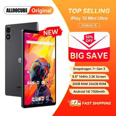 ALLDOCUBE Gaming Tablet iPlay 70 mini Ultra 8.8'' 2.5K 144Hz Snapdragon 7+Gen3 20GB RAM 256GB ROM An