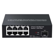 8 Port Ethernet Switch 2.5Gbps Network Switcher + 1 Port 10G Fiber Slot Home Lab Network Switch Plug