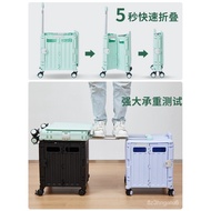 Trolley Storage Box Foldable Storage Box with Wheels Outdoor Camping Trolley Portable Shopping Luggage Trolley Trunk