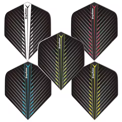 MageRabbit (Flight feather series) Selection Pack Standard PET Dart Flights 15pcs, Five colors for y