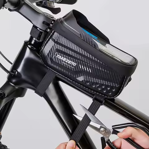 1L Cycling Storage Pack Waterproof Front Top Frame Tube Bag 6.8 Inch Touch Screen Road Bike Accessor