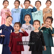 [Shop Malaysia] HAPPYkids Baju Raya 2021 Baju Raya Budak Perempuan Kurung Sulam Baju Kurung Baju Budak Perempuan Baby Girls Fashion