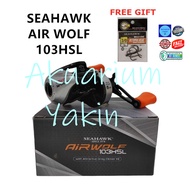 4077 SEAHAWK AIR WOLF 103HSL LEFT HANDLE BAITCASTING FISHING BC REEL