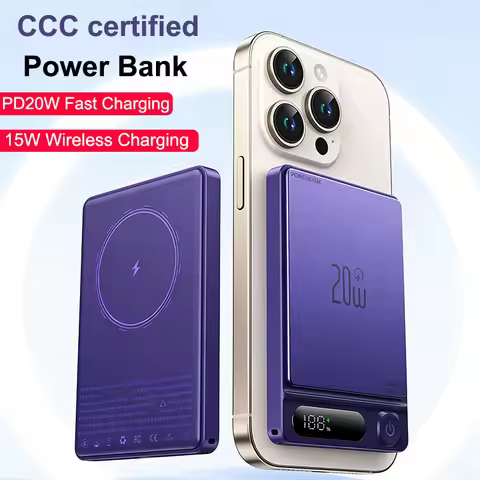 CCC certified Power Bank Magnetic Qi Wireless Charger PD 20W Fast Charging Powerbank for Magsafe for