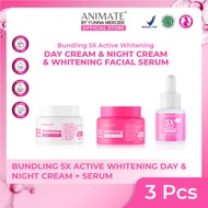 Bundling Animate 5x Active Whitening Day Cream & Night Cream + Serum