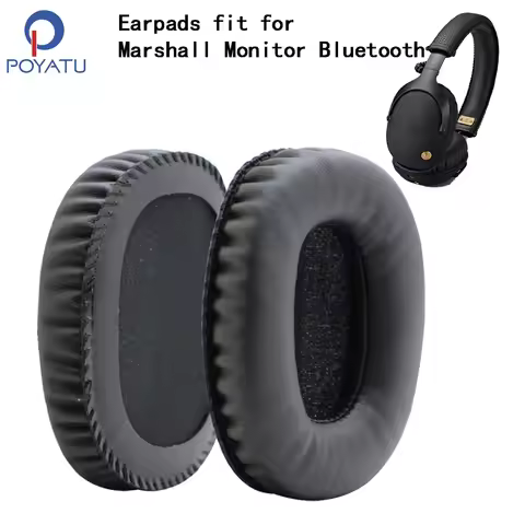 Earpads for Marshall Monitor Wired and Bluetooth Headphones Replacement Ear pads Cushions Earpad Rep