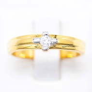 Happy Jewelry แหวนเพชรของแท้ แหวนเม็ดเดี่ยว ทองแท้ 9k 37.5% ME742