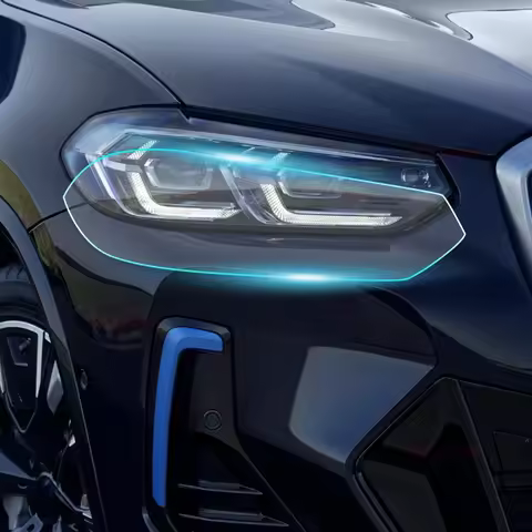 For BMW IX3 M Sport 2022 2023 2024 2 Pieces Car Headlight Film Clear Black TPU Sticker