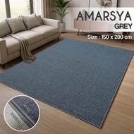 Thick Plain Carpet 150x200 AMARSYA Scandinavian Style Carpet, Warm & Stylish Aesthetic Carpet - GREY