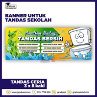 Banner Tandas Sekolah, Keceriaan Tandas, Banner Koridor Tandas