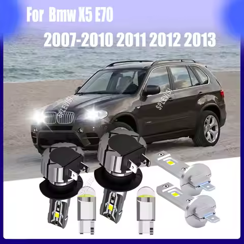 2x H1 & 2x H7 High Low Beam Combo LED 6000K Headlight Bulbs Conversion Kit For Bmw X5 E70 2007 2008 
