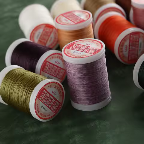 Waxed Thread For Leather DIY Accessories Leather Craft Sewing Thread Round Waxed Thread Polyester Co