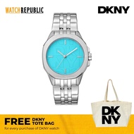 [FREE GIFT] DKNY Brooklyn Midi Silver Stainless Steel Analog Quartz Watch For Women DK1L012M0045