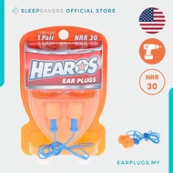 HEAROS SoftStar EZ Twist Hybrid Earplugs NRR30 | Corded No-Roll Stem | Sleep Work Travel Train | USA