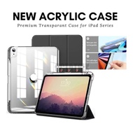 Acrylic Case iPad Gen11 A16 Trifold Casing Transparent Clear Cover Shockproof
