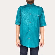 BAJU KOKO DEWASA TANGAN PENDEK MOTIF EMBOS