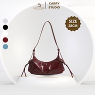Túi Xách Nữ Kẹp Nách Carry Studio Thiết Kế Túi Bên Sườn Size 28cm Da PU Da Mềm Mịn Đi Học, Chơi Slin