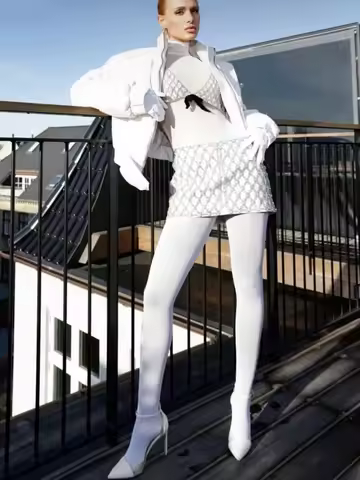 Kave Opaque White Tights for Women Women's Solid Color Tights 80D Soft Opaque Microfiber Tights Cont