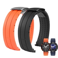 ☜✶ 22mm Premium-Grade Rubber Watch Strap Curved End Men Folding Wrist Band Bracelet for MIDO Tissot Seastar T120.407 watchband