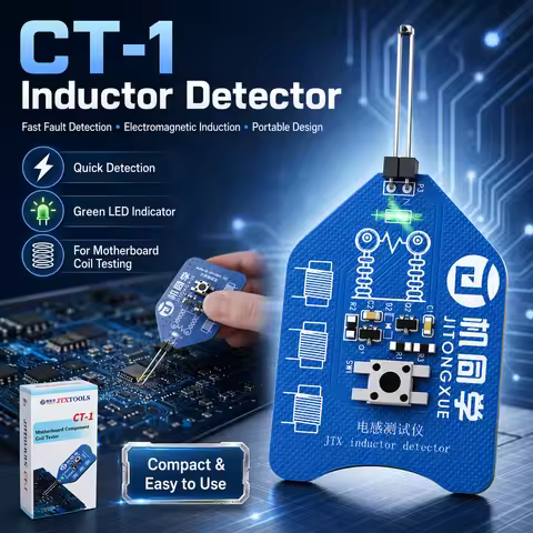 JTX CT-1 Inductor Detector, Motherboard Coil Tester with Green LED Indicator, Portable Fast Fault De