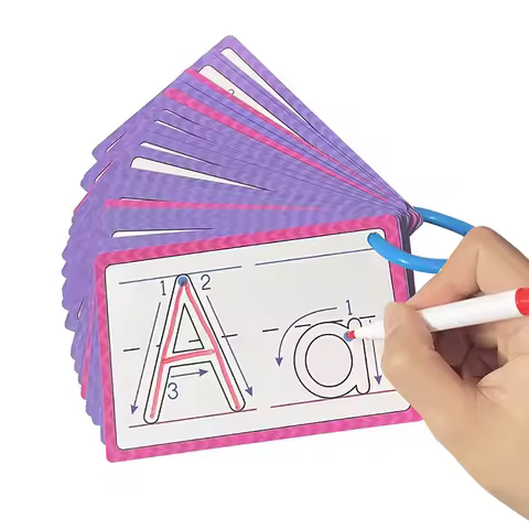 [J] English Word Flashcards Natural Phonics Early Childhood Alphabet Erasable Cards Puzzle Activitie