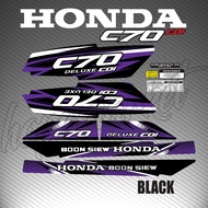 STRIPE MOTOR HONDA C70 (9) CUSTOM NEW MODEL BODY STICKER