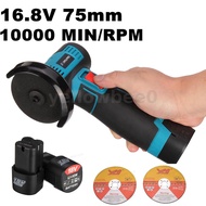 16.8V Brushless 75mm Angle GrinderCutting Machine 1PC Cutting Blade 0.5A Charger 1500mAh Battery Cur