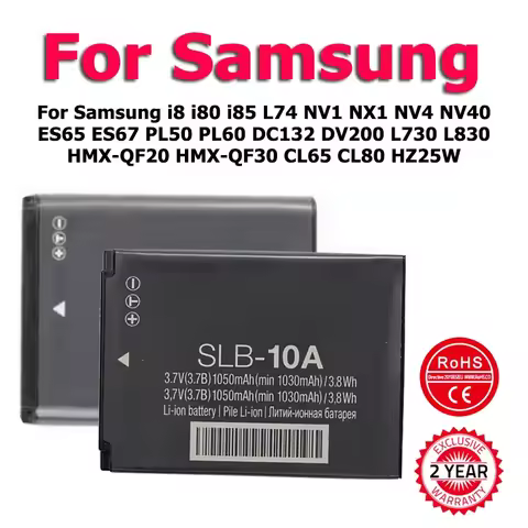 Battery For Samsung i8 i80 i85 L74 NV1 NX1 NV4 NV40 ES65 ES67 PL50 PL60 DC132 DV200 L730 L830 HMX-QF
