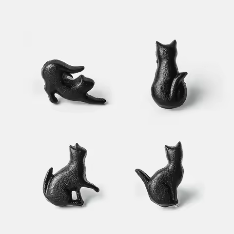 4Pcs Cats Knob Drawer Pulls Iron Furniture Handle for Cupboard Wardrobe