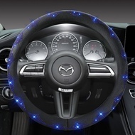 Suede Cow Leather Car Steering Wheel Cover High Quality For Mazda CX-3 CX-4 CX-5 CX-7 CX-8 CX-9 CX-30 Auto Accessories