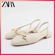 ZARA women's shoes light mouth low heel sandals