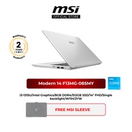 MSI Modern 14 F13MG-085MY/Modern 14 F13MG-084MY laptop (i3-1315U/8GB*1 DDR4/512GB SSD/Intel Graphics