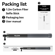 TELESIN กล้องโทรทรรศน์ G3ไม้ Selfie ความยาว (อัพเกรด118 "/3M) คาร์บอนไฟเบอร์ที่มองไม่เห็นส่วนขยายที่