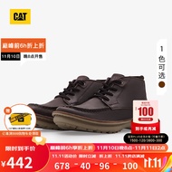 CAT卡特工装靴男靴23秋新款鞋子男士牛皮户外休闲靴中帮皮靴短靴 深褐 41