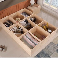 WJ02Tatami Wooden Box Bed Storage Box Bed Box Bedroom Windows and Cabinets Bed Stitching Widened Solid Wood Storage Box