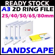 East-File East File 2D Ring File White A3 25MM / 40MM / 50MM / 65MM / 80MM Fail Putih PVC D Ring (LA