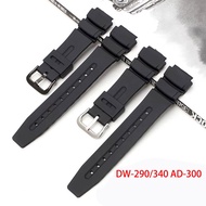 Watchband For Ca-sio DW-290/340/AD300 19mm Resin Rubber Watch Strap with Raised Ends Durable & Comfo