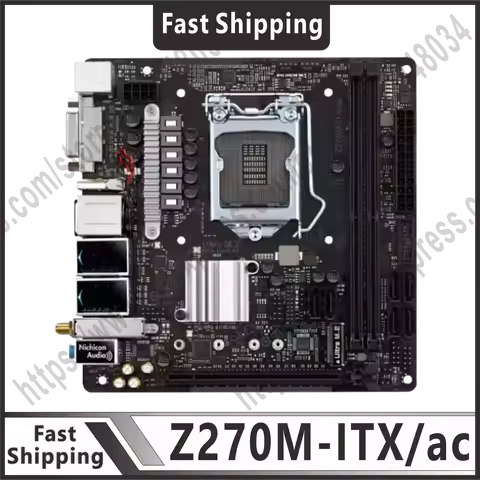 Z270M-ITX/AC ITX motherboard Mini ITX LGA 1151 2x DDR4 32GB M.2 NVMe 6x SATA3 2x RJ-45