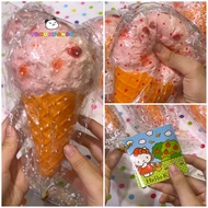 GANTUNGAN Squishy Pink Icecream Cone Jumbo Soft & Slow Ice cream Ice cream Polkadot Cute Cute Girls 
